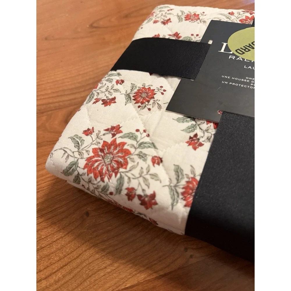 NEW 2 Ralph Lauren Pillow Shams Standard Quilted Maren Cotton Red White Floral